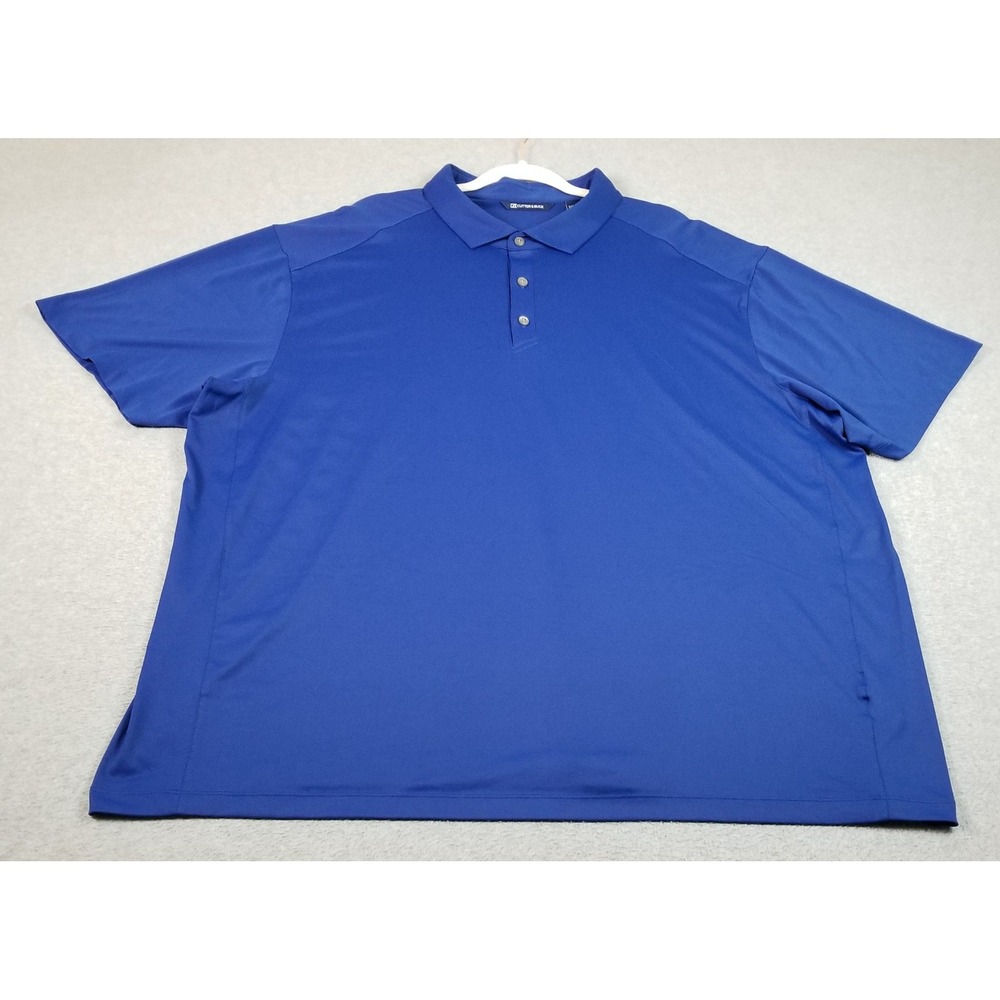 Cutter & Buck Polo Shirt Mens 3XB Blue Golf Performance Short Sleeves Stretch
